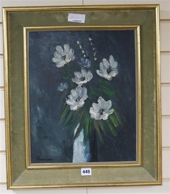 After Maurice de Vlaminck, oil on board, flower study, bears signature, 40 x 32cm